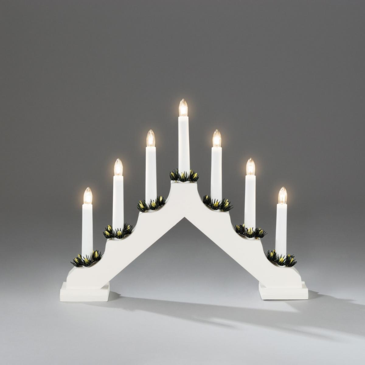 Elljusstake Klassisk - ELLJUSSTAKE 7-LJUS VITLACK