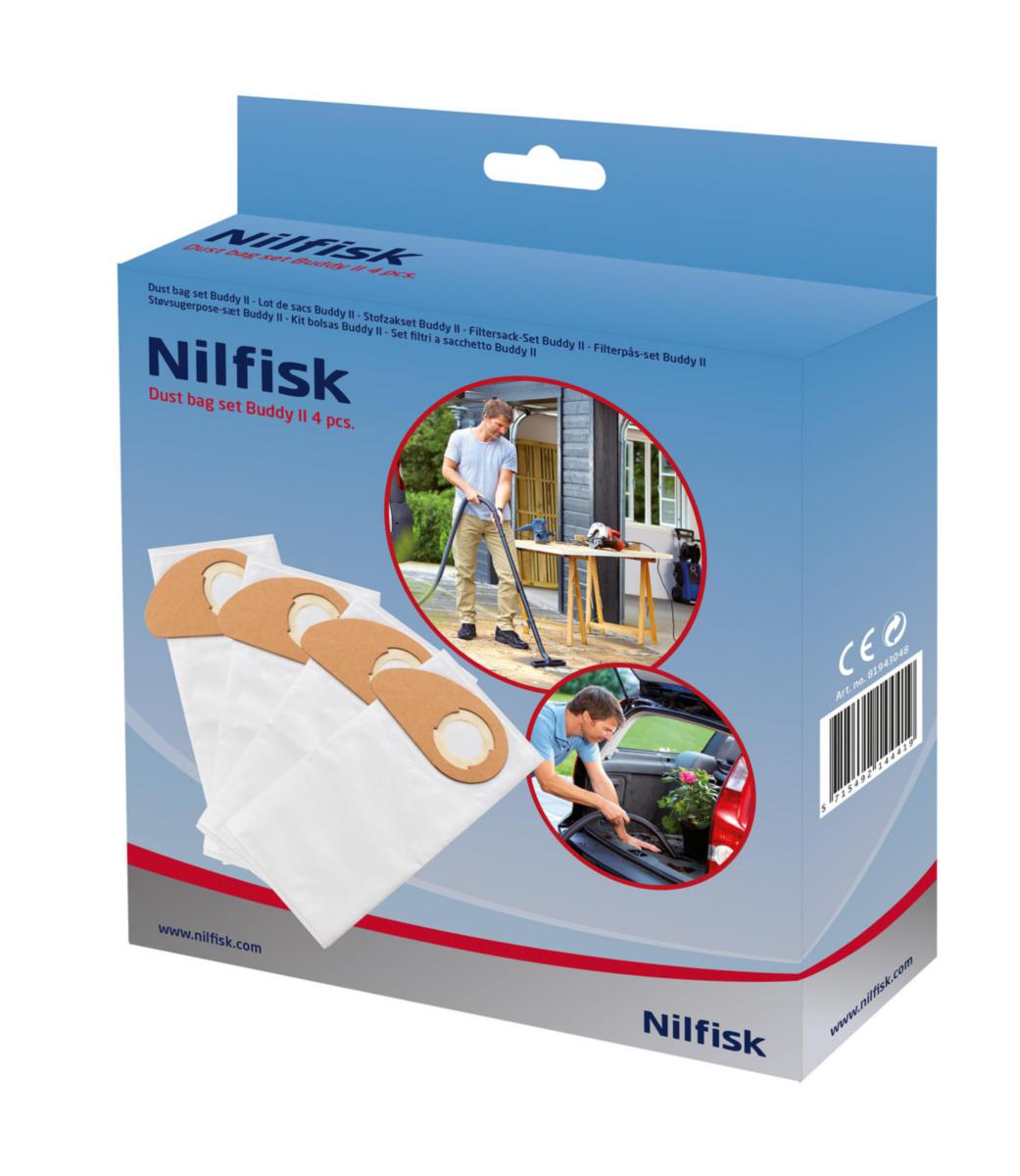 Påse till Nilfisk Buddy II - FILTERPÅSE NILFISK BUDDY II 4 ST PÅSAR/FP