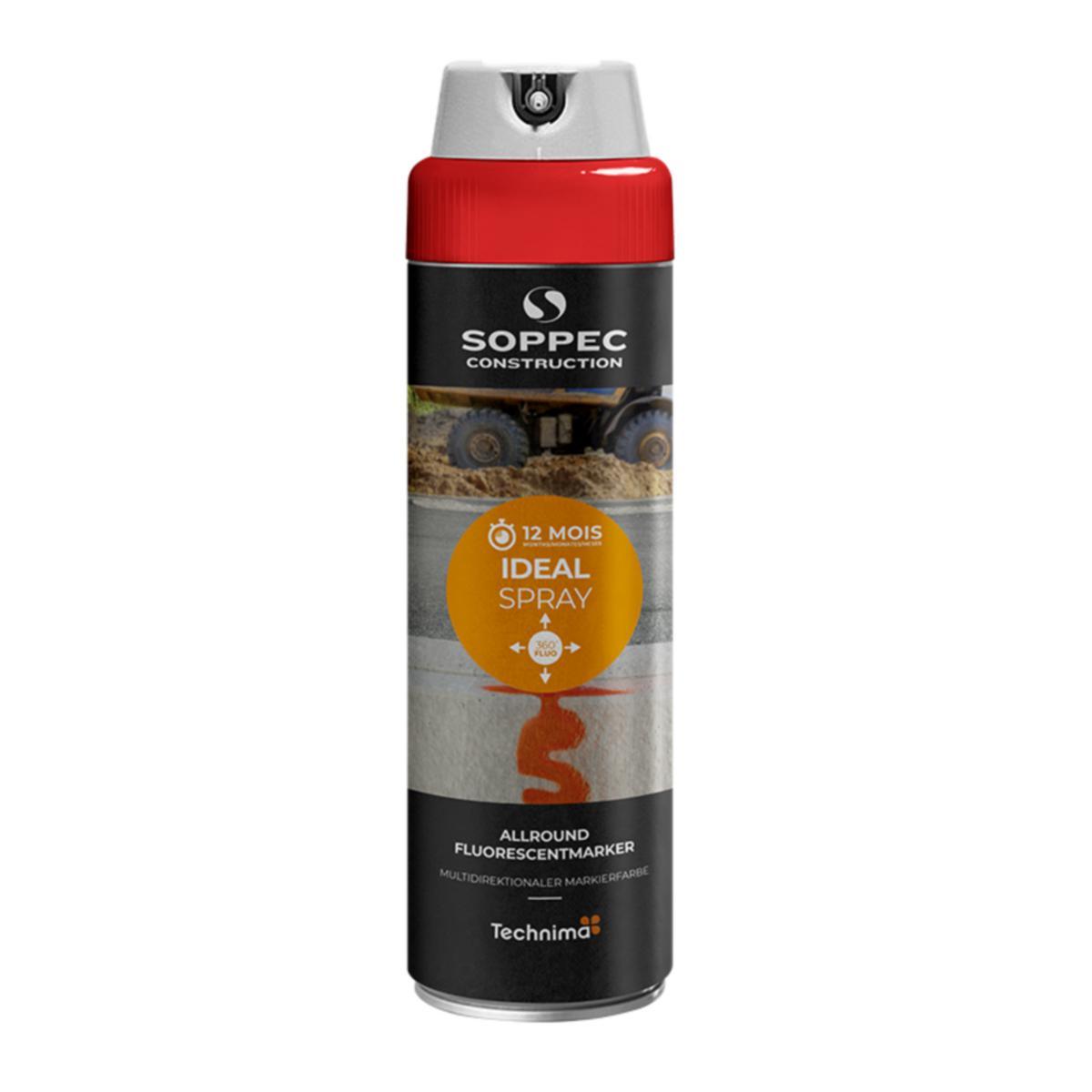 Märkfärg Soppec Ideal - TUNNELFÄRG SOPPEC IDEAL SPRAY RÖD 500ML. UN1950