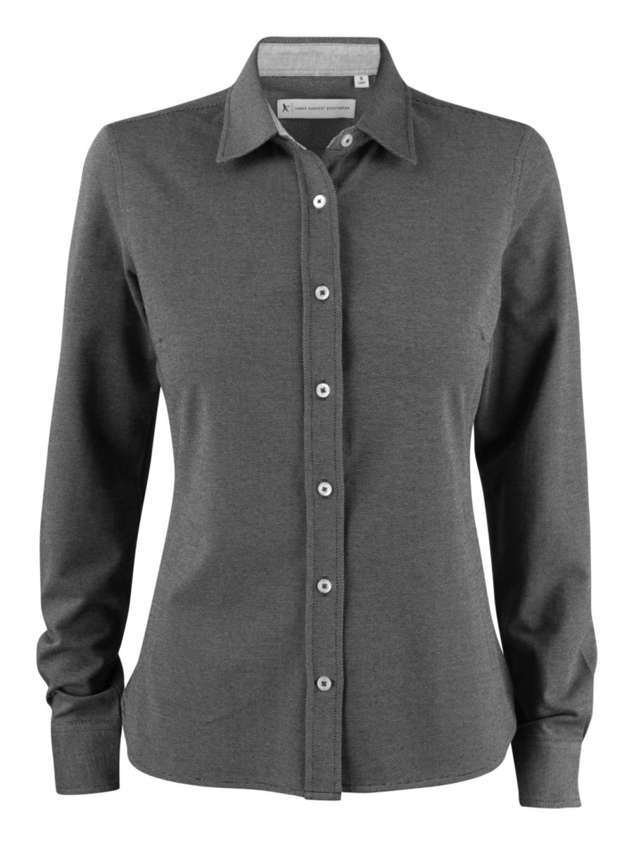 Skjorta Harvest Burlingham 2123028 dam - JERSEY SHIRT SVART/VIT S HARVEST BURLINGAM WOMAN