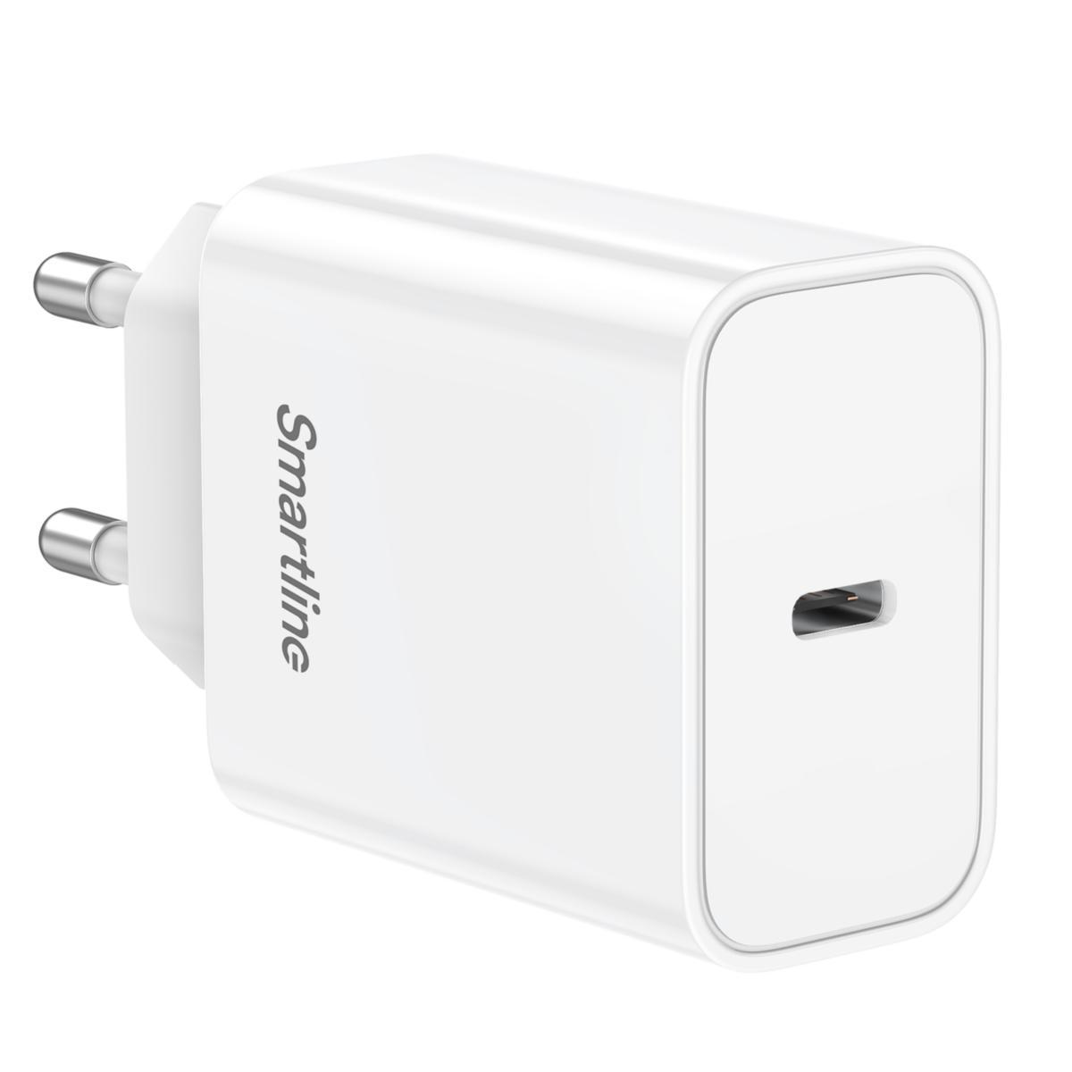 Väggladdare, USB-C, 30W PD - VÄGGLADDARE USB-C PD 30 W VIT SMARTLINE