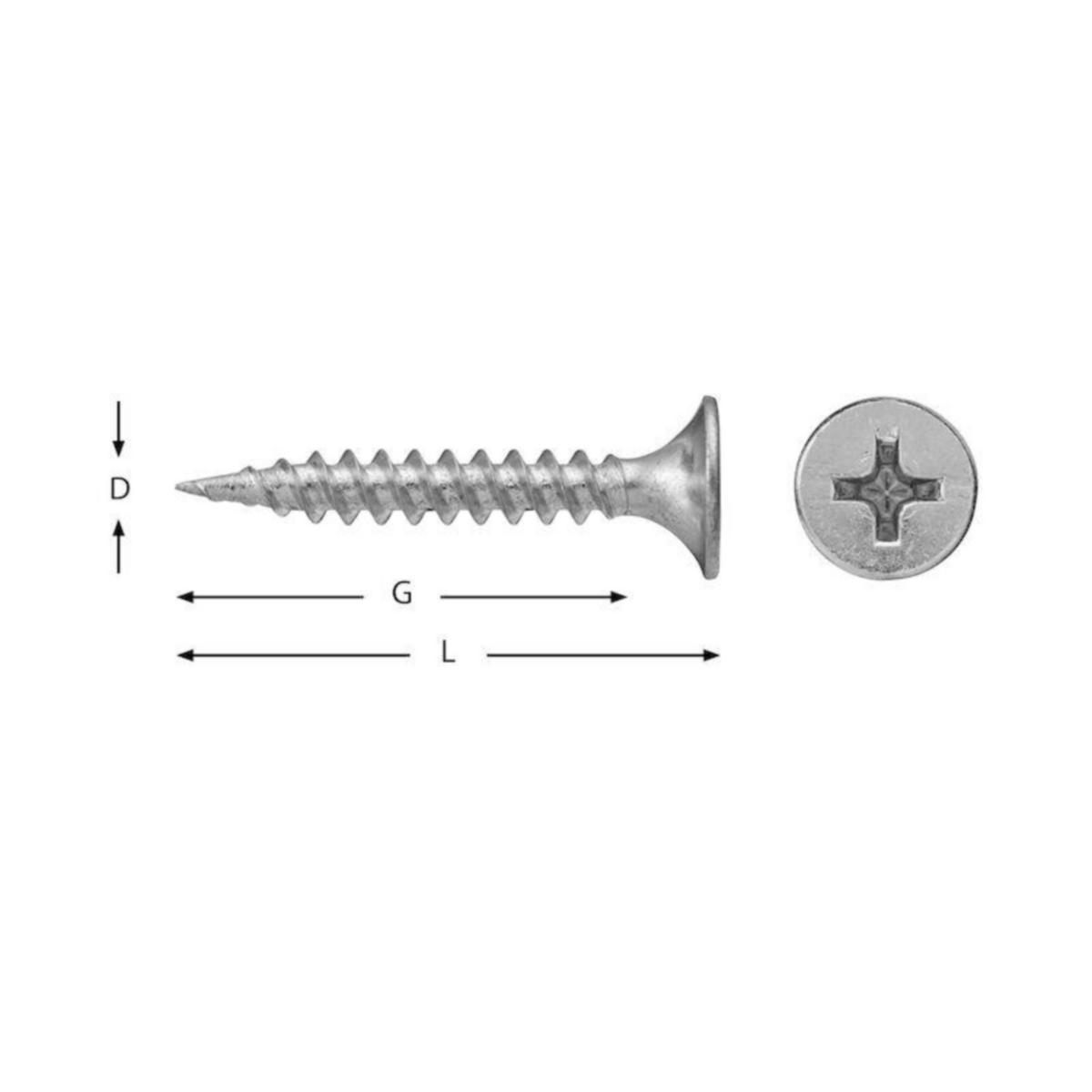 Rakbandad gipsskruv Stål 1mm VSB - BAND GIPSSKR.38 2-LAG STÅL.FZB 1MM.10X.LÅD VSB RB2038