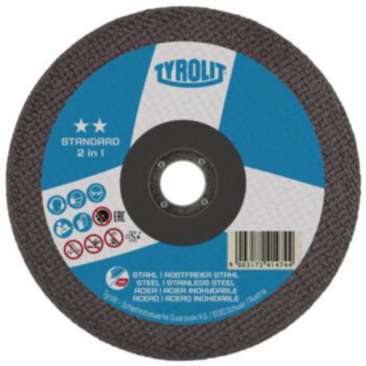 Kapskiva Tyrolit Standard Supertunn 2in1 - KAPSKIVA STD 2IN1 115X1.6X22.2 A46Q-BFS 41 TYROLIT 34332861