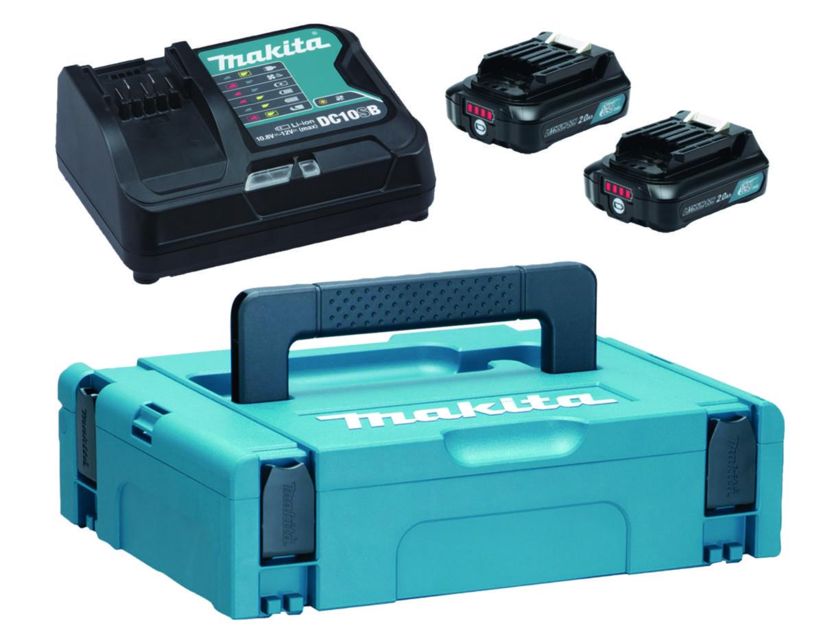 Batterikit Makita 12V 2.0 Ah - BATTERIKIT 12V 2X2.0AH LADDARE MAKPAC MAKITA 197658-5