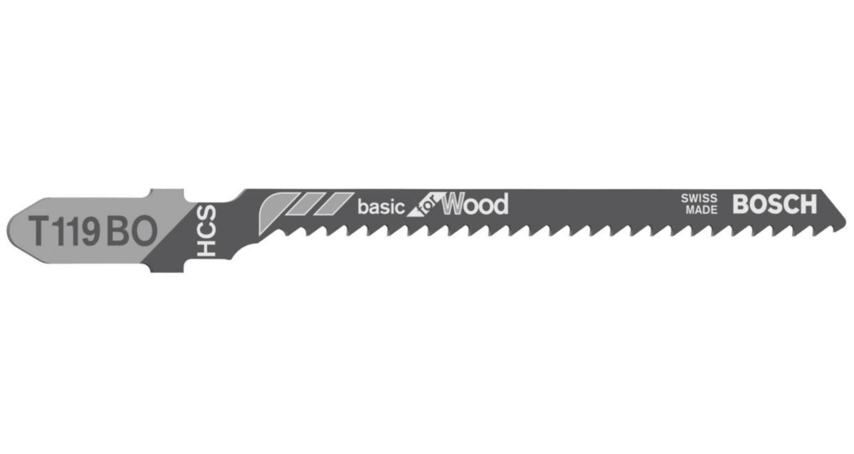 Sticksågblad Bosch HCS för mjukt trä och mjuka material - STICKSÅGBLAD T 119 BO 3-P TRÄ BOSCH 2608637788