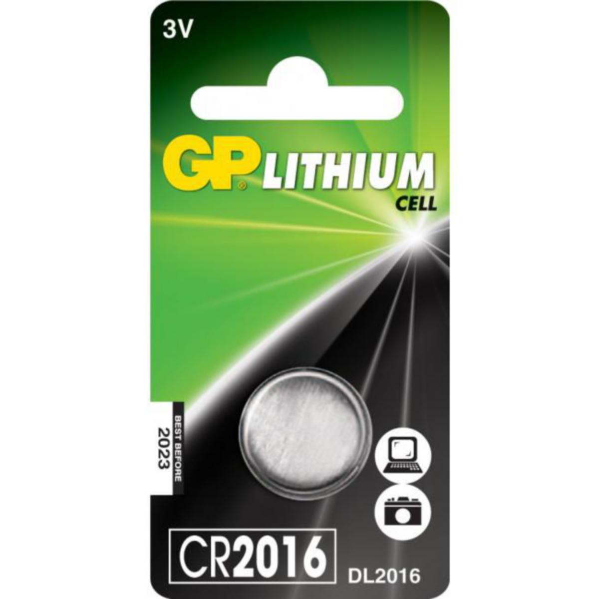 GP knappcell Lithium CR2016 - BATTERI CR 2016-C1 1/ GP 2182