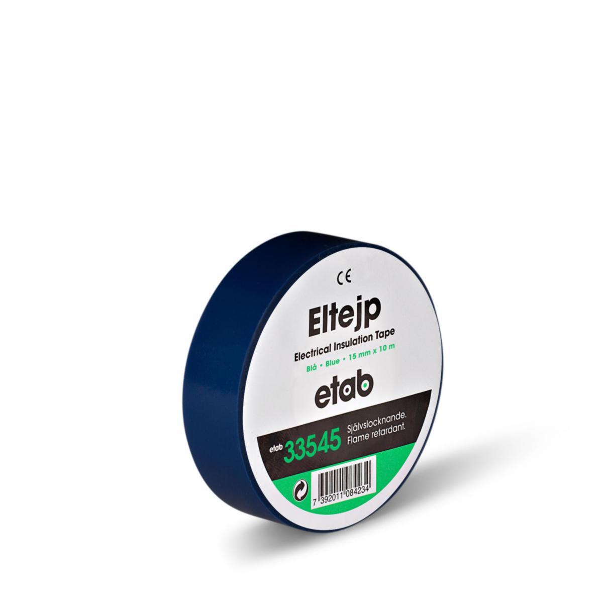 Plasttejp PVC etab 33545 - PLASTTEJP MJUK PVC 15MMX10M 0.15MM BLÅ
