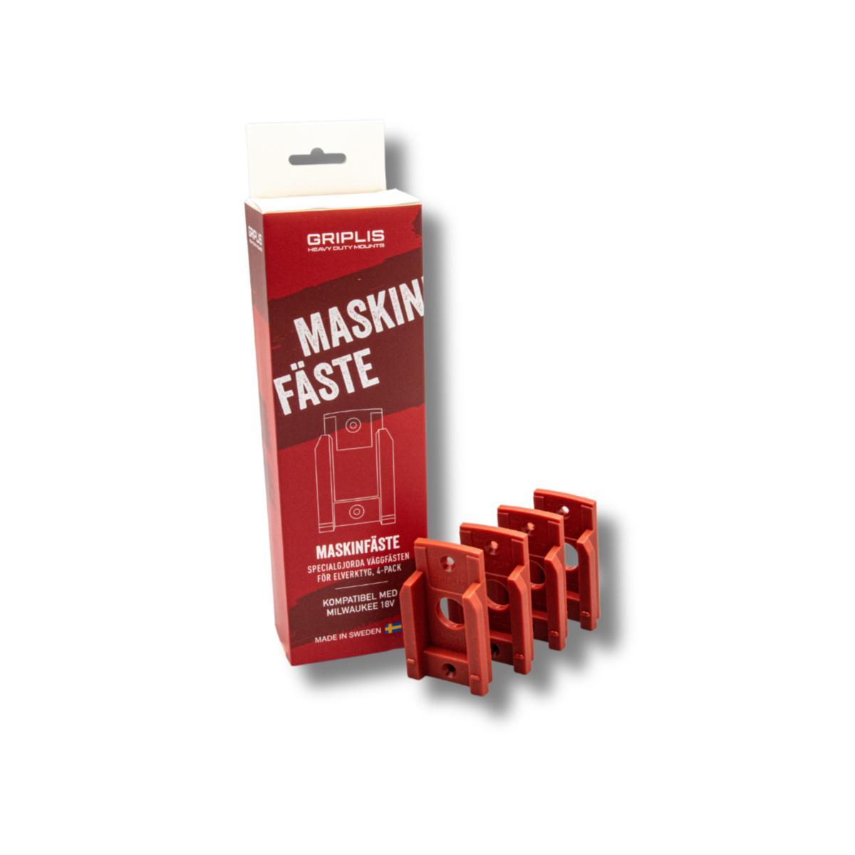 Maskinfäste GRIPLIS - MASKINFÄSTE GRIPLIS MILWAUKEE 18V 4-PACK RÖD
