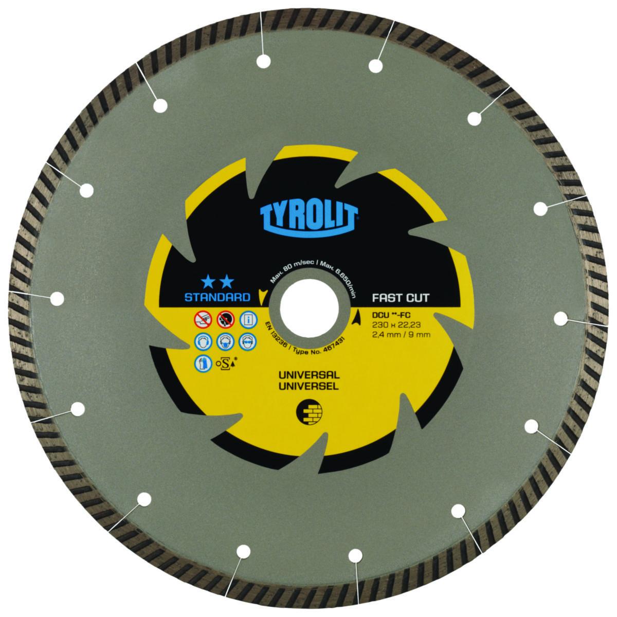Diamantklinga Tyrolit Standard Universal Fast Cut - DIAMANTKL 350X25.4 STD UNIV-FC TYROLIT STAND 467439