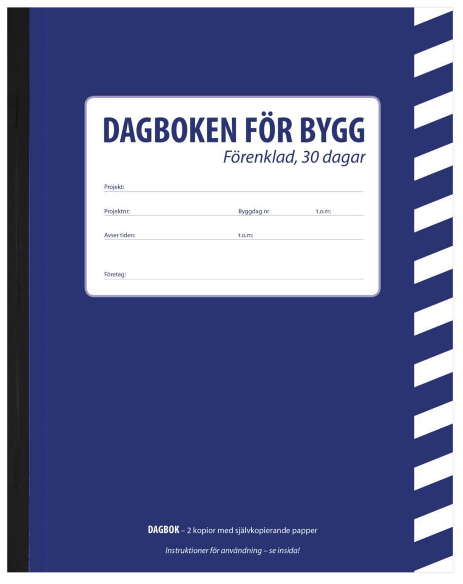 Byggdagbok Burde 30 dagar Förenklad - BYGG-DAGBOK 30 DAGAR FÖRENKLAD A5 147859