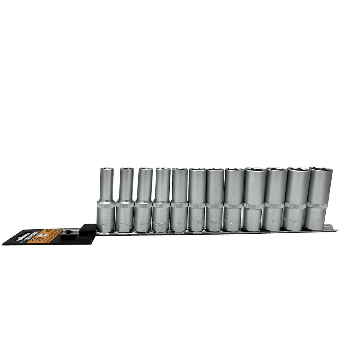 Hylssats Ironside 1/2" långa skena - HYLSSATS 1/2" IRONSIDE LÅNGA SKENA 12DEL 10-21MM 103126