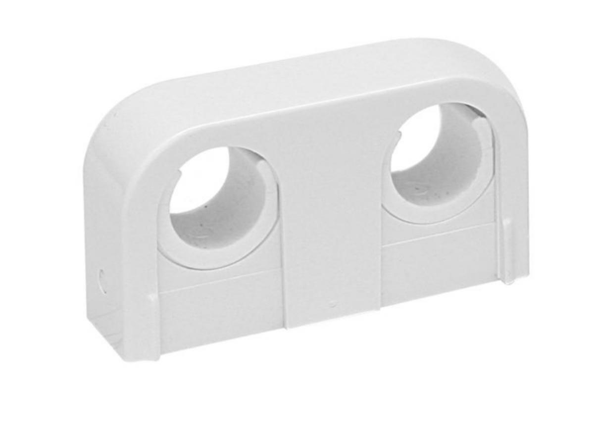 Plastklammer dubbel typ Falu Snap, Faluplast - RÖRKLAMMER DUBBEL 18/22 MM SNÄPPLOCK VIT 40CC FP14010