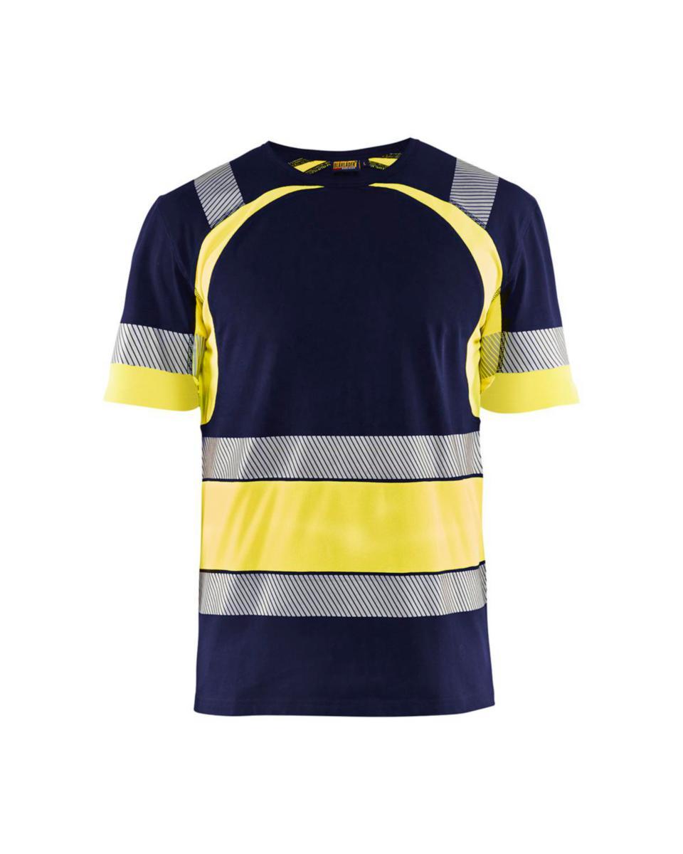 T-shirt Blåkläder 3421-1030 - HIVIS T-SHIRT TWO COL CLASS 1 MARINBLÅ/GUL M 342110308833M