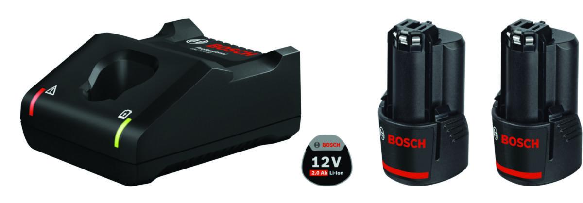 Batteriset Bosch 12 V 2x2Ah med laddare - BATTERISET 12V 2X2AH M/GAL-40 BOSCH 1600A019R8