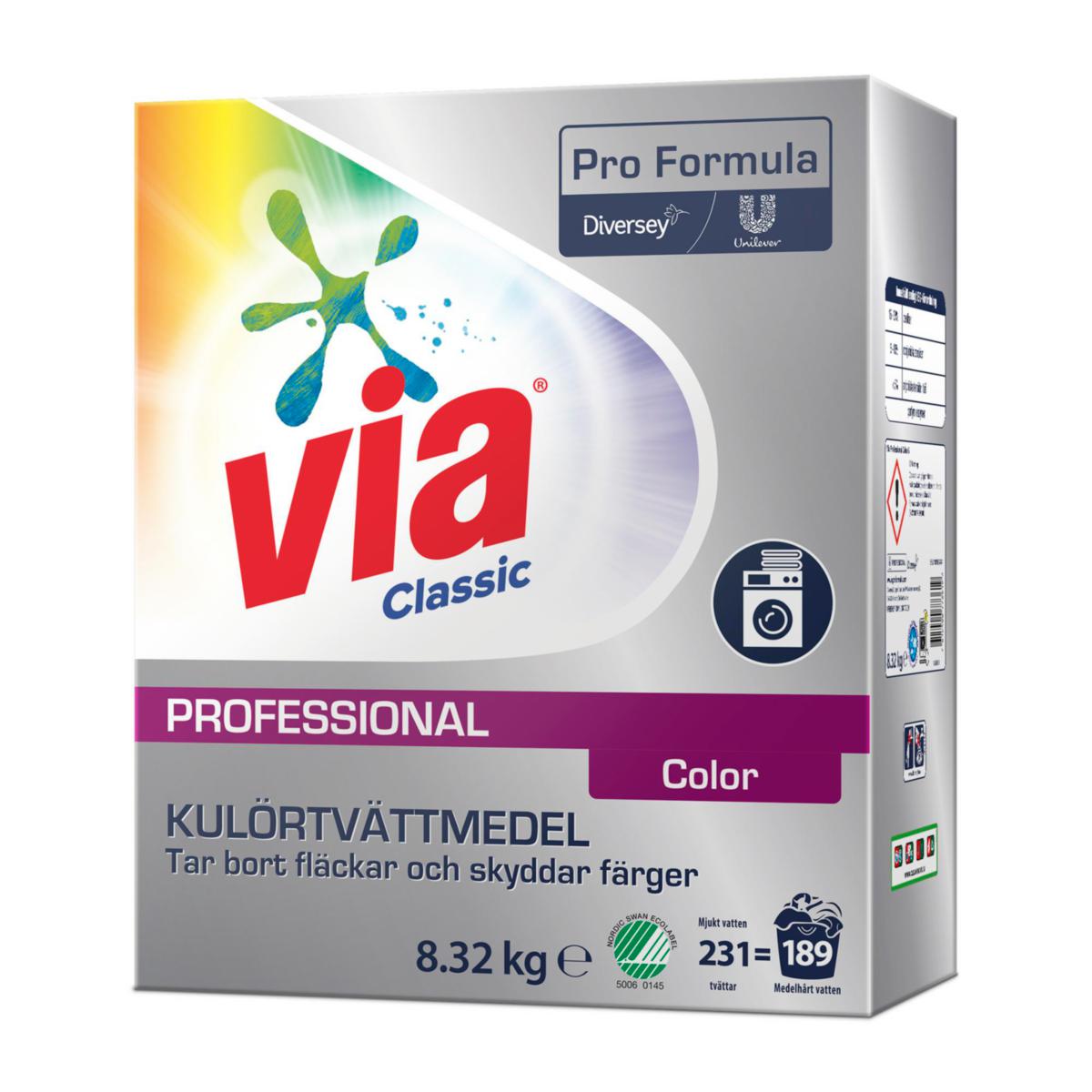 Tvättmedel Via Professional - TVÄTTMEDEL VIA PROFESSIONAL COLOR 8,32KG