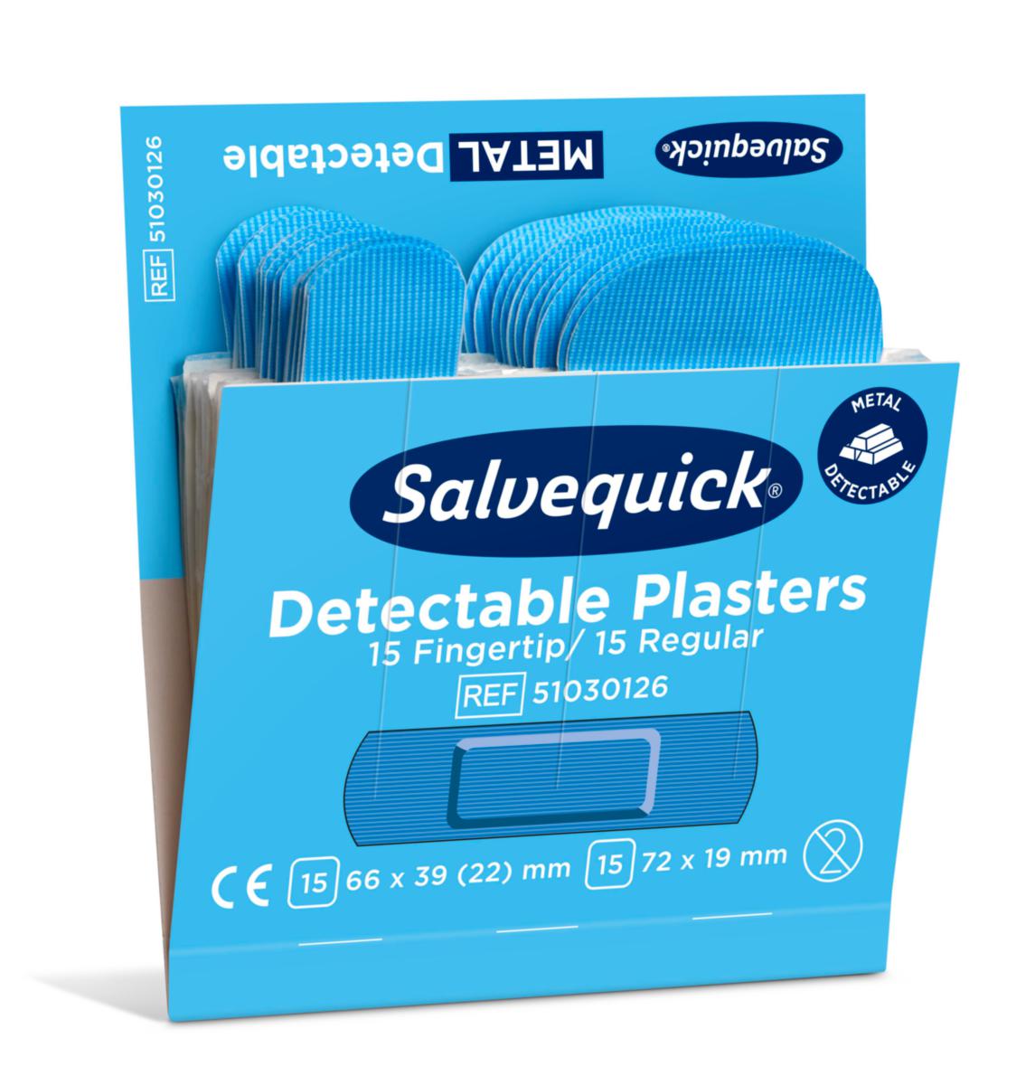 Plåster Salvequick Mix Blue - PLÅSTER SALVEQUICK MIX BLUE DETECT REFILL. 6 REF/ASK