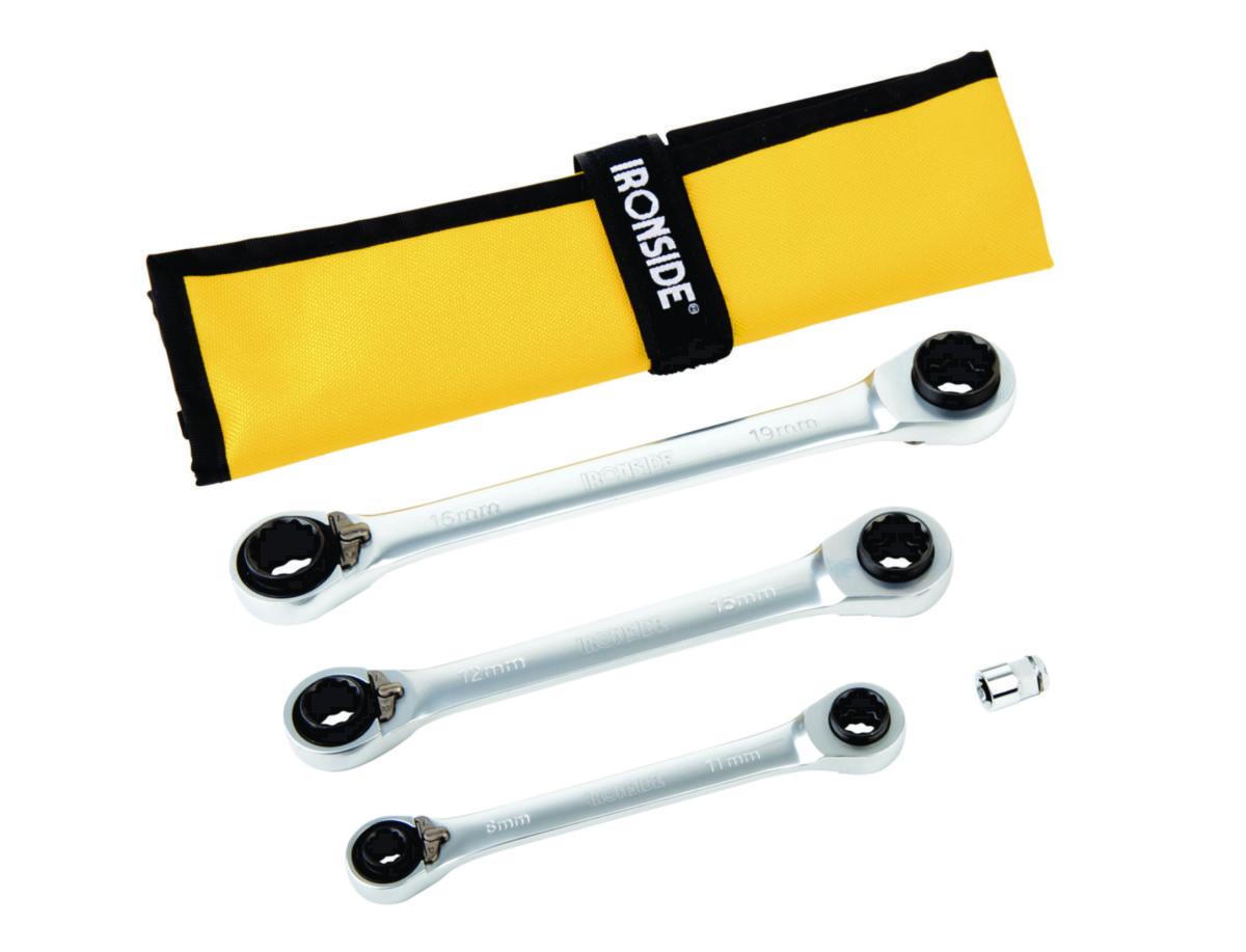 Spärringnyckelsats Ironside 12 i 3 + 1 - SPÄRRINGNYCKELSATS 8-19MM IRONSIDE 117311