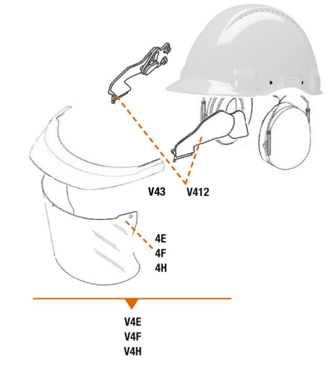 Visirfäste 3M V412 - VISIRFÄSTE V412 (H+V) 3M 7000107791