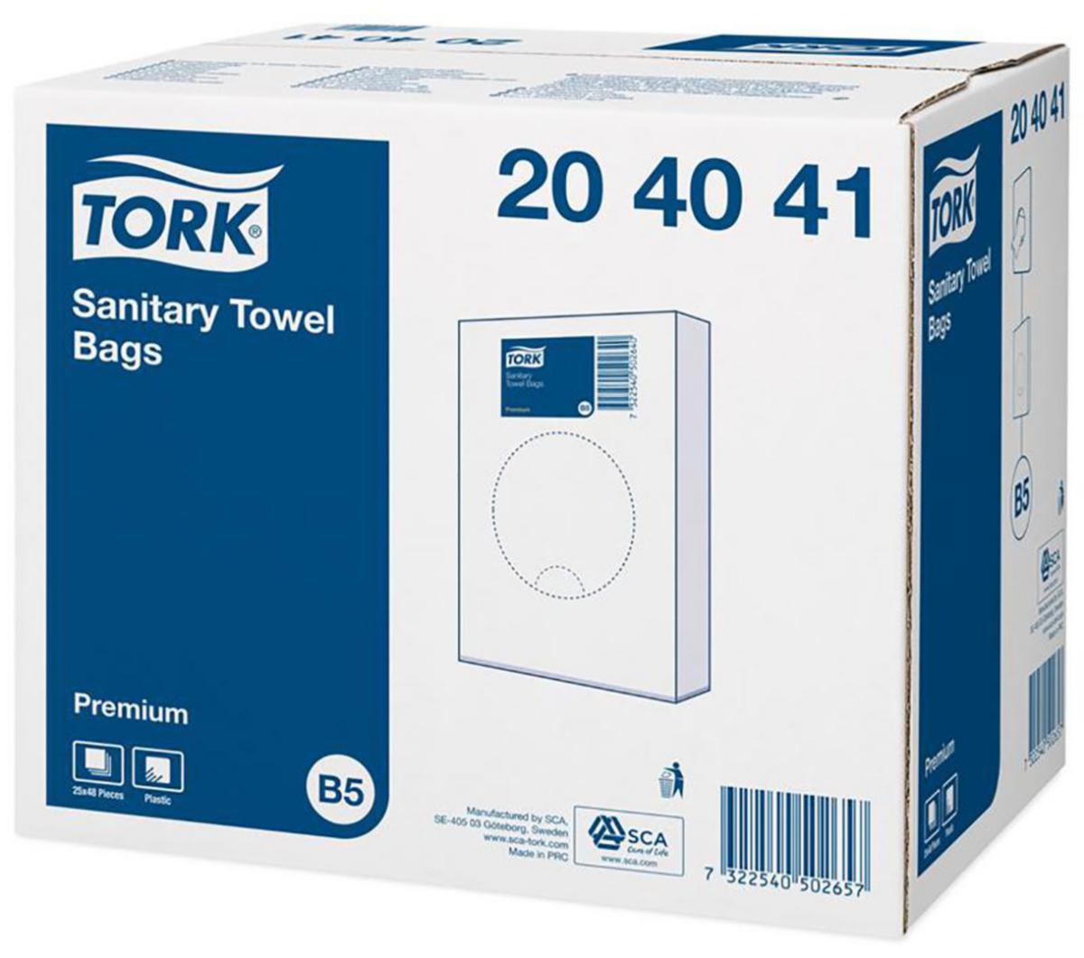 Sanitetspåsar Tork B5 Vita - SANITETSPÅSE B5 48X25=1200 ST TORK