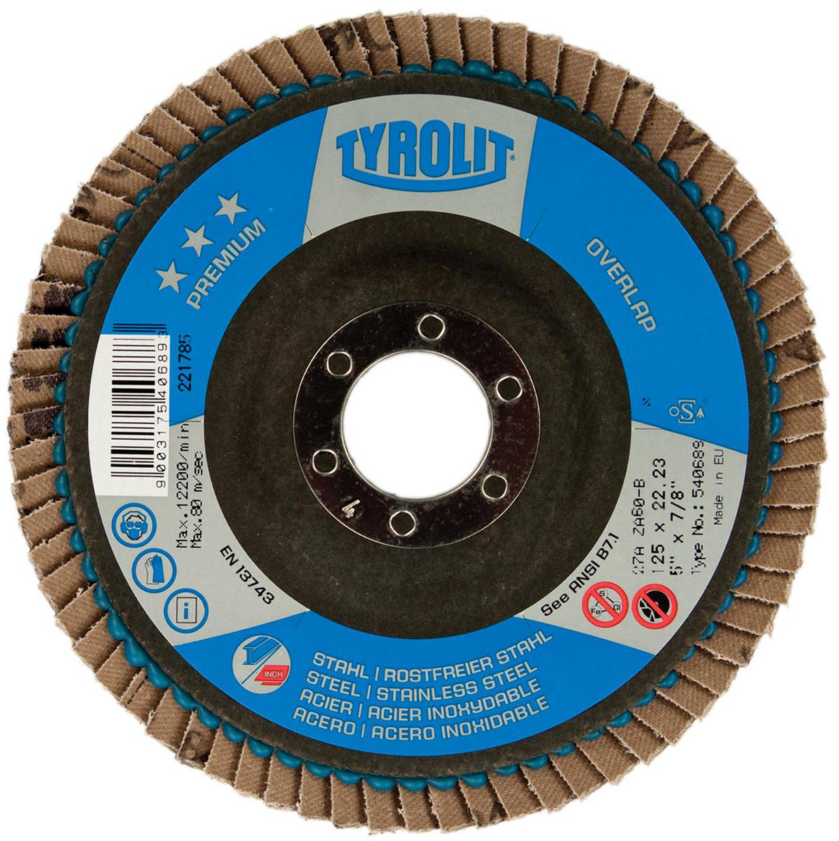 Lamellrondell Tyrolit Premium*** 2in1 Overlap Vinklad - LAMELLRONDELL TYROLIT PRE 2IN1 125X22.2 ZA40-27SLA OVERLAP