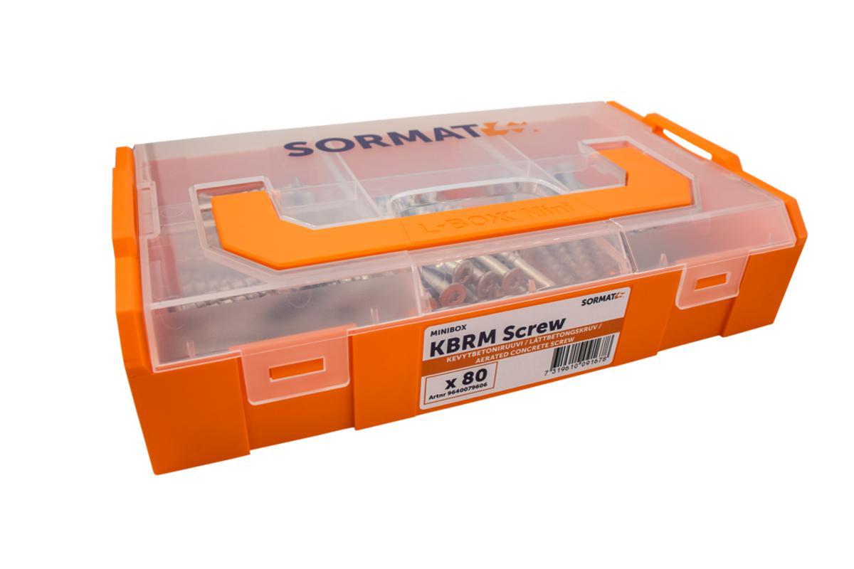 Lättbetongskruv Sormat KBRM Minibox - MINIBOX KBRM LÄTTBETONGSKRUV 8X65P/90P 8X65/90/110MM 100ST