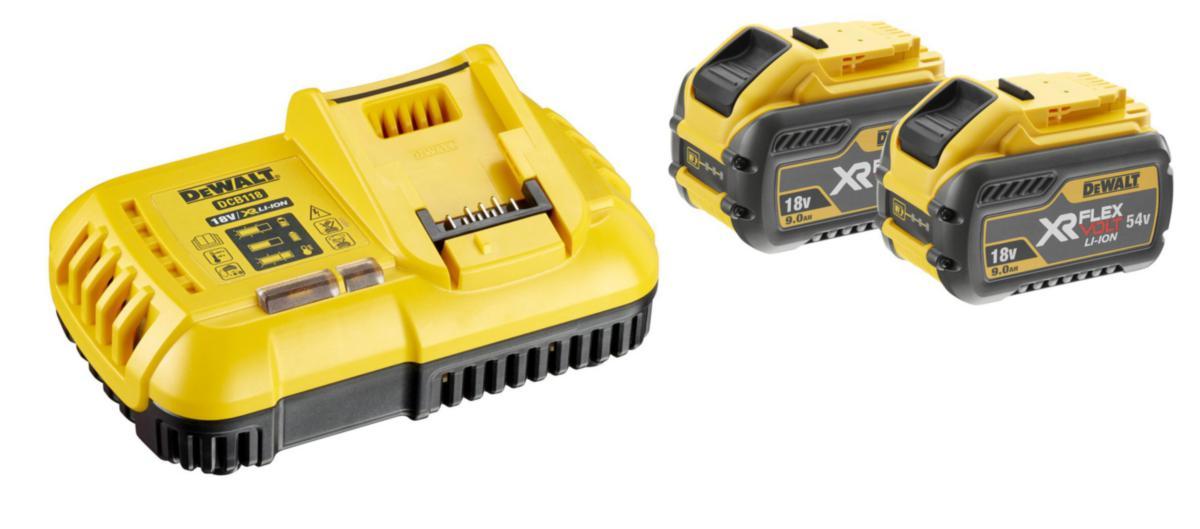 Laddpaket DEWALT Flexvolt 2x 9 Ah - STARTKIT BATTERI+LADDARE 2X9AH DEWALT DCB118X2-QW