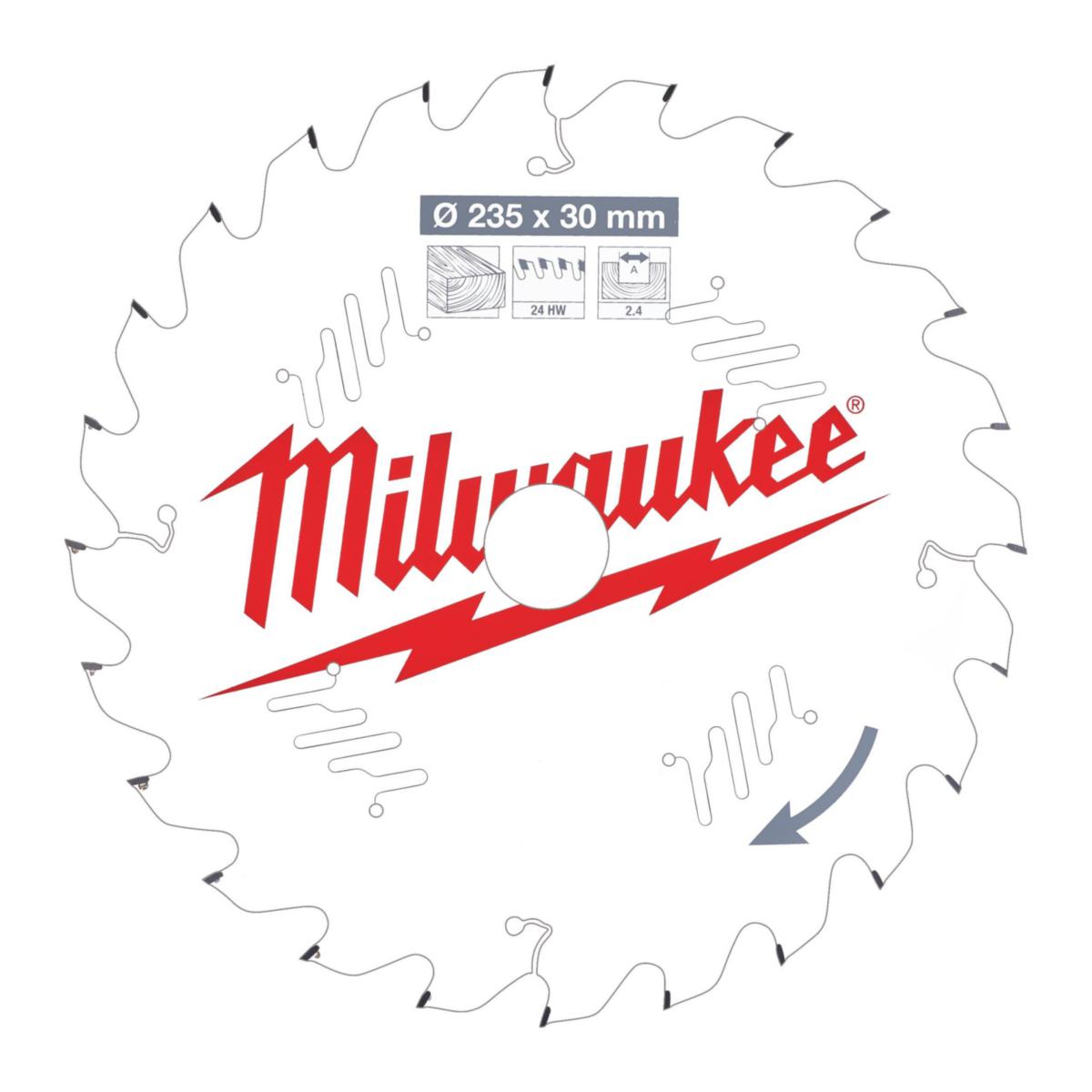 Sågklinga Milwaukee Trä t Cirkelsåg - SÅGKLINGA W235X30X2.4X24 MILWAUKEE 4932471305