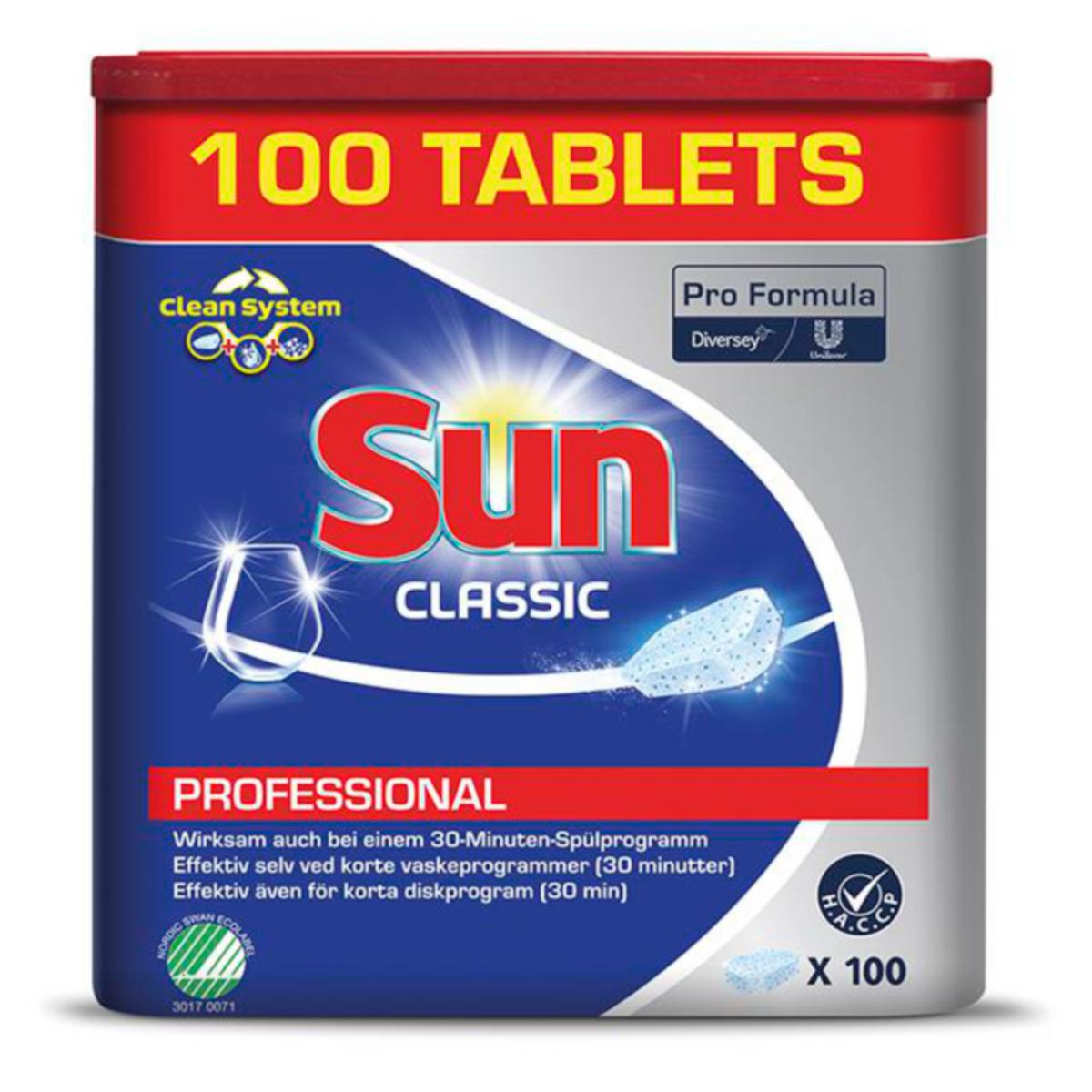 Maskindiskmedel Sun Professional Tabs - MASKINDISKMEDEL SUN PROF TABS 100 ST