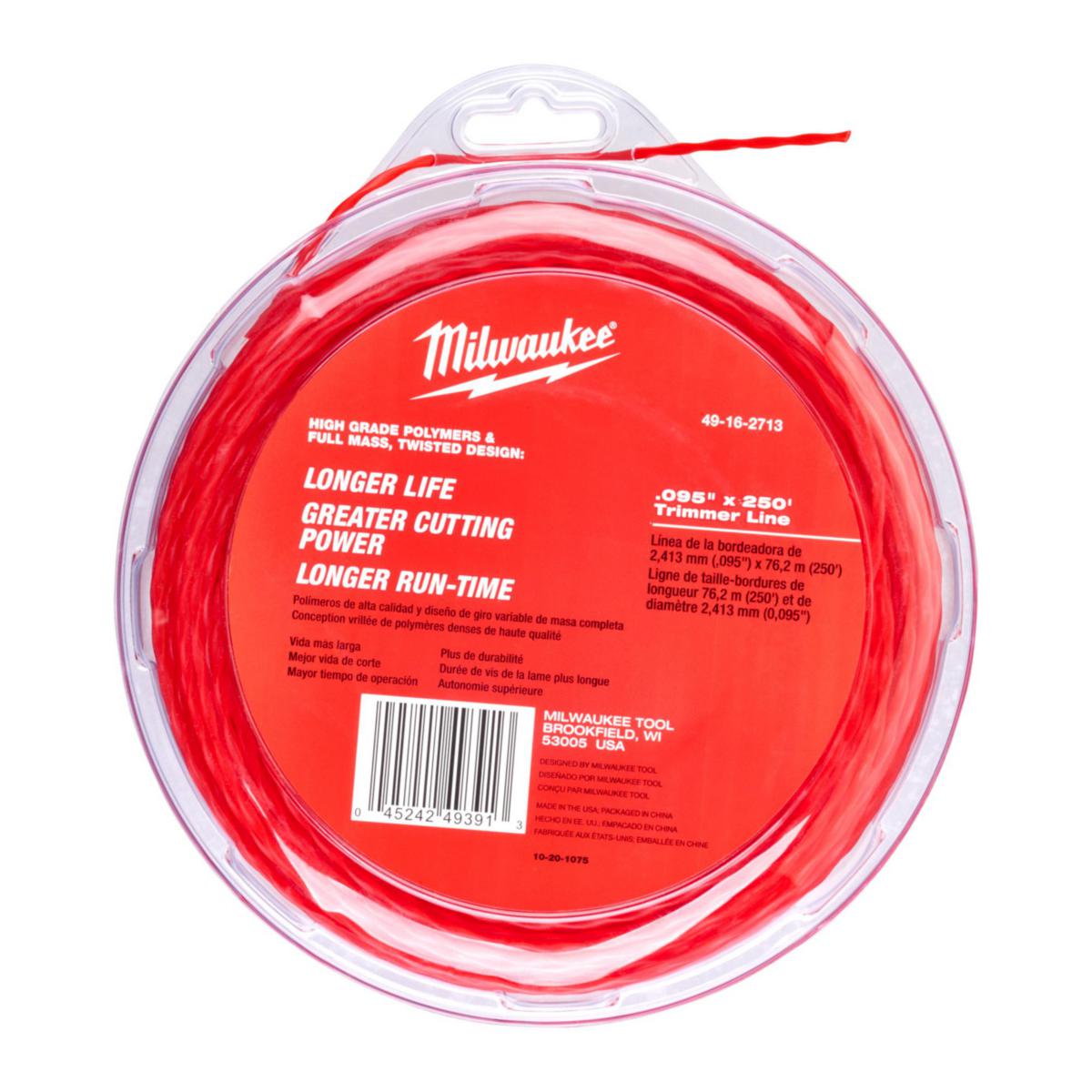 Trimmertråd Milwaukee - TRIMMERTRÅD 2.4MM X 76M MILWAUKEE 49162713