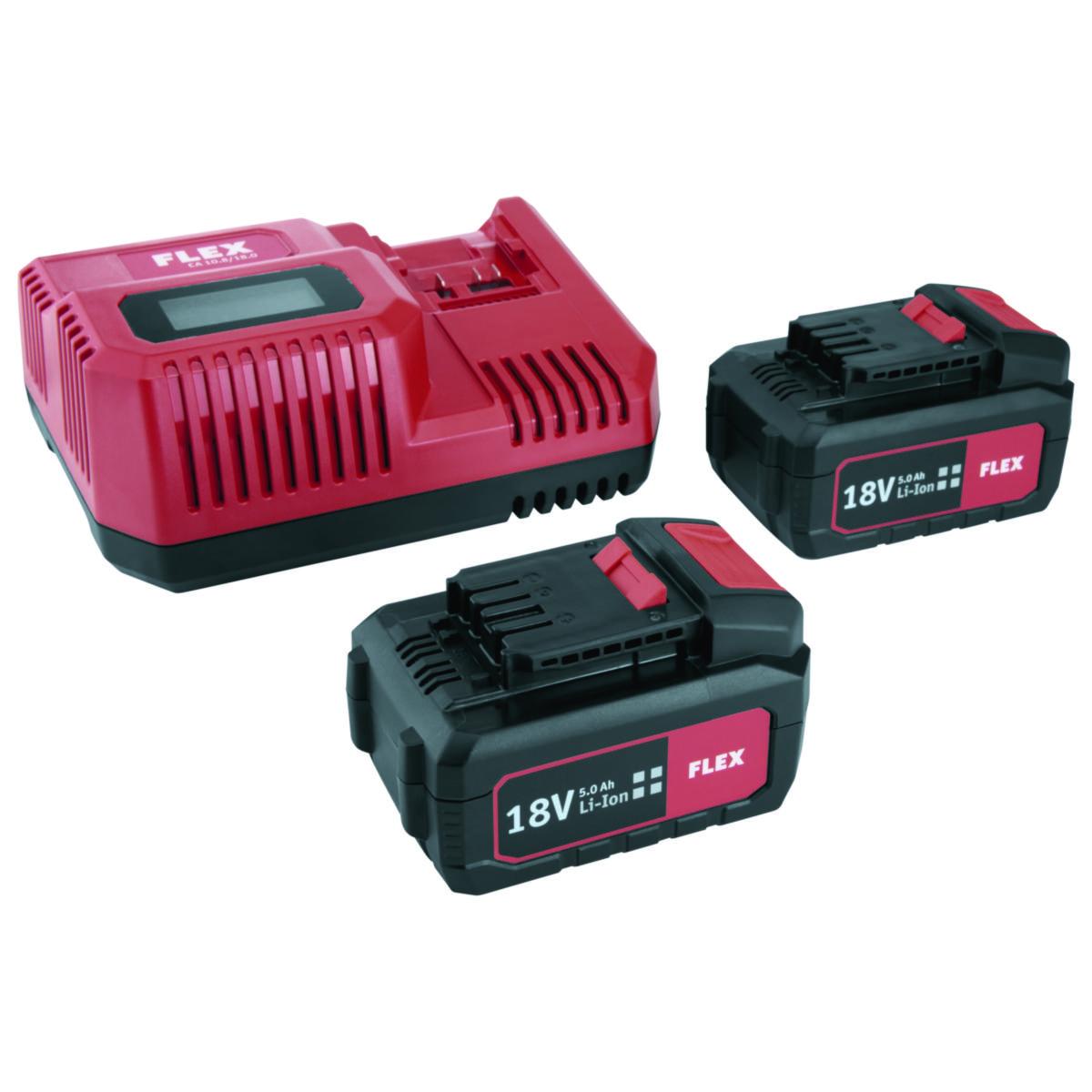 Batteriset Flex 18 V 5.0 Ah - BATTERIPACK 2 PLUS LADDARE 18V FLEX 491349