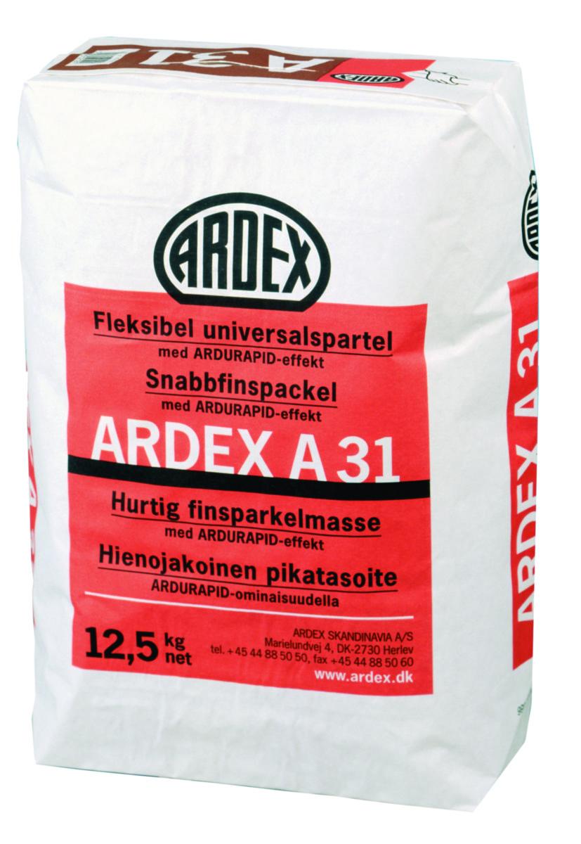 Golvspackel Ardex Fin A 31 - FINSPACKEL A31 GRÅ 12.5KG ARDEX 31212