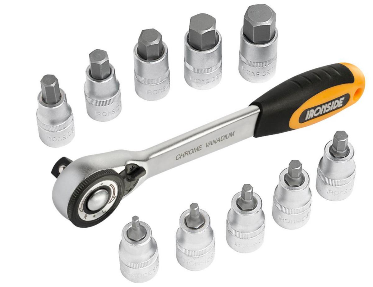Bitshylssats Ironside 1/2" 11 delar Insex - SPÄRRNYCKELSATS IRONSIDE 1/2" INSEXHYLSOR 11 DELAR 102338