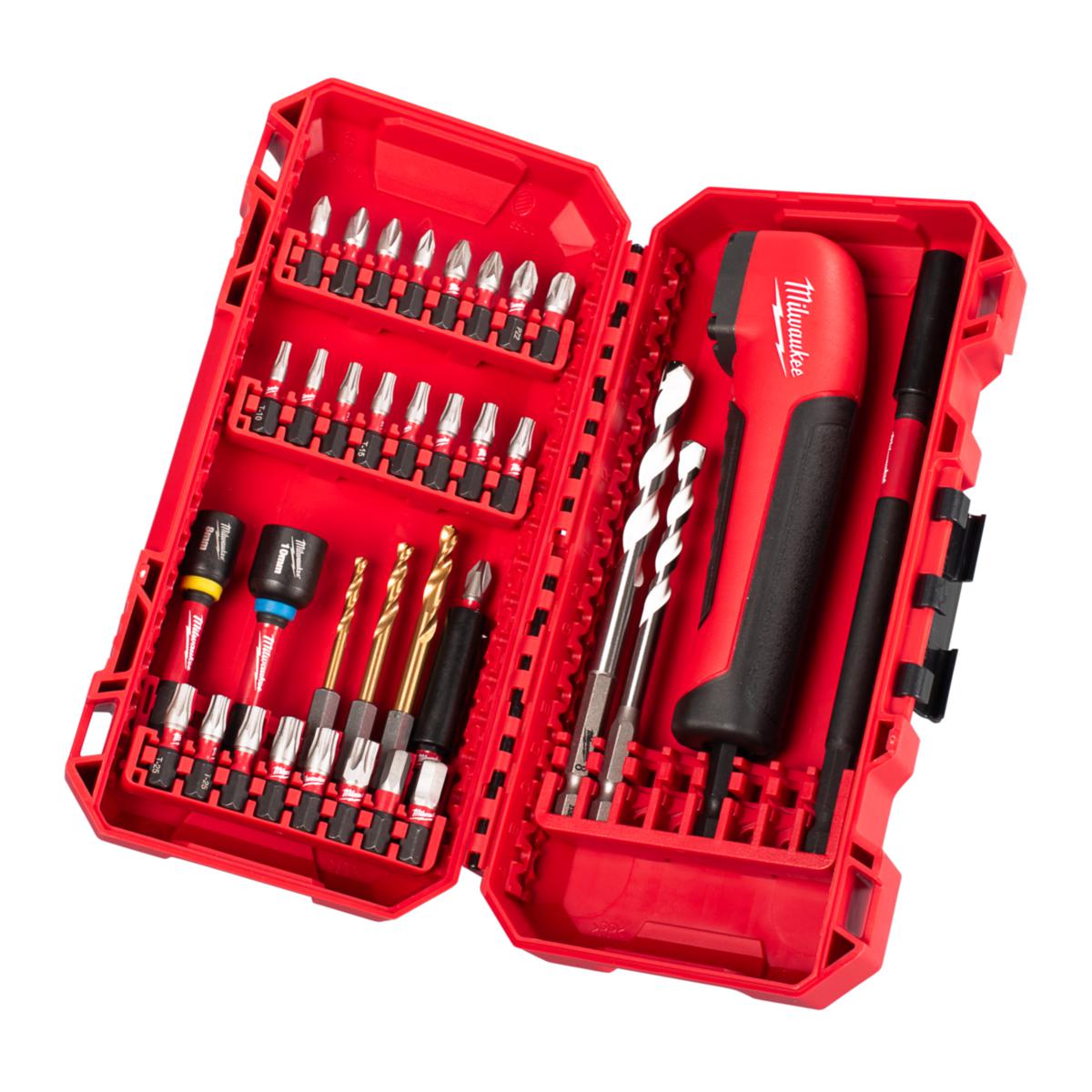 Bitssats Milwaukee SHOCKWAVE™ med vinkeltillsats 35-delar - BITSSATS SHOCKWAVE CD 35P MILWAUKEE 4932493653