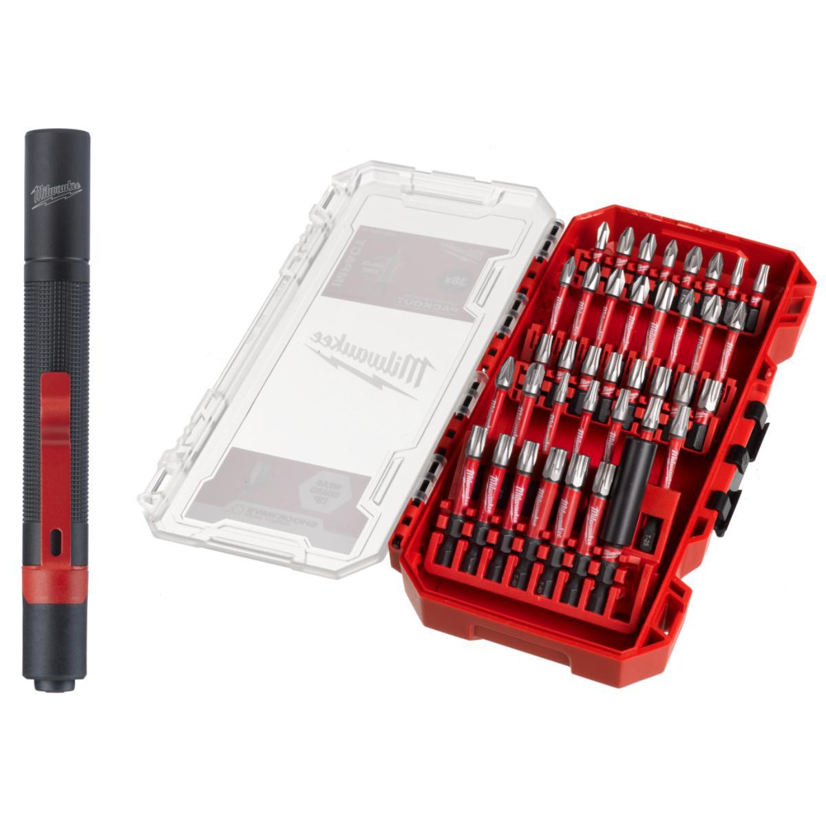 Bitssats Milwaukee Shockwave 38 pc + Stavlampa IPL - BITSSATS SHOCKWAVE CD EU 39P MILWAUKEE 4932498608