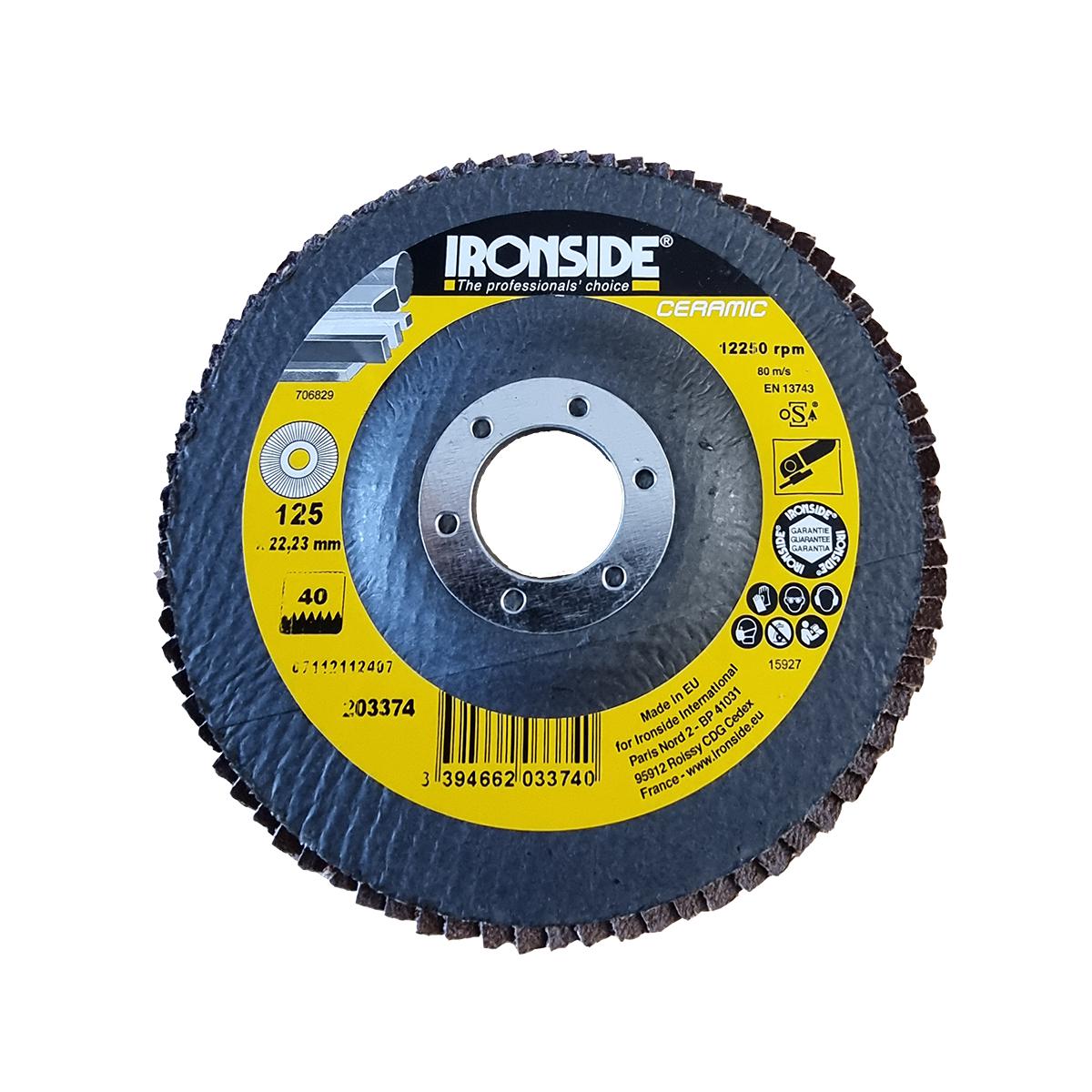 Lamellrondell Ironside Keramisk - LAMELLRONDELL IRONSIDE KERAMISK 125MM KORN 120 203377