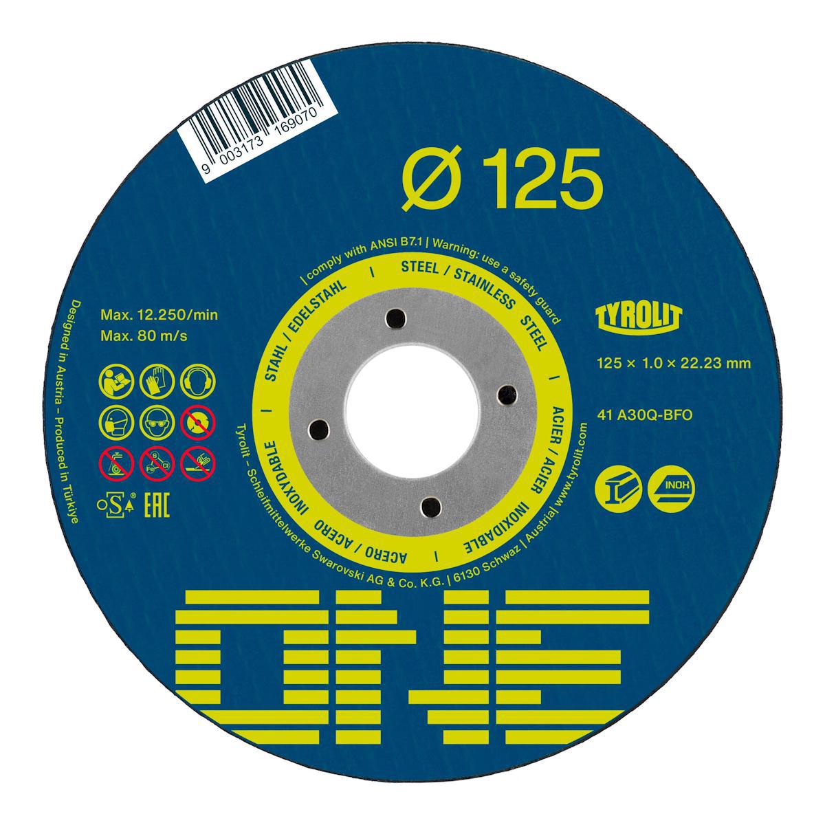 Kapskiva Tyrolit One Stål / RF - KAPSKIVA ONE 125X1 2IN1 100ST TYROLIT 34746073