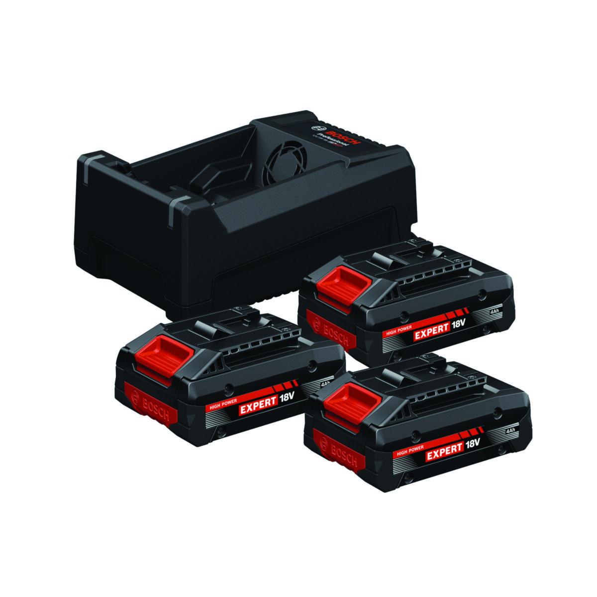 Laddpaket Bosch EXPERT 18V 3x4 Ah High Power - BATTERIPAKET BOSCH EXBA 18 V EXPERT 18V 3X4,0AH