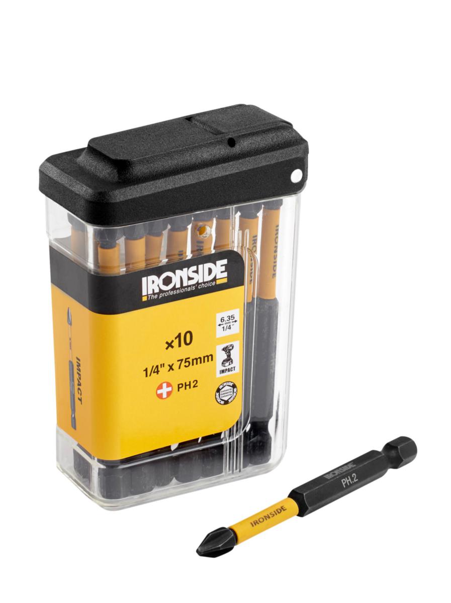 Kraftbits Ironside Phillips långa 10-pack - KRAFTBITS PH2 75MM 10-PACK TICTAC IRONSIDE 201363