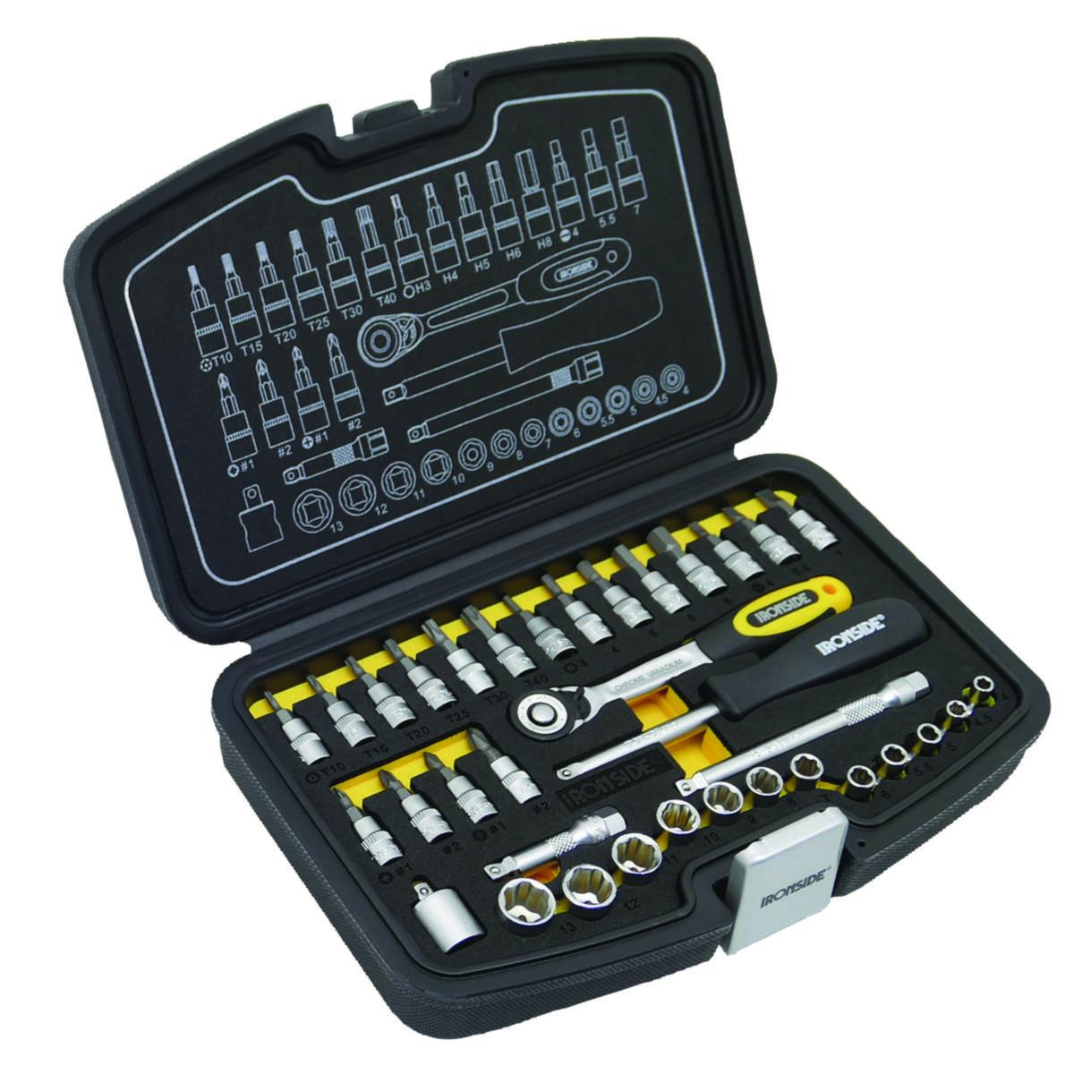 Hylsnyckelsats Ironside 1/4", 35 delar - HYLSNYCKELSATS IRONSIDE FL.DR 1/4" 35 DELAR 102675