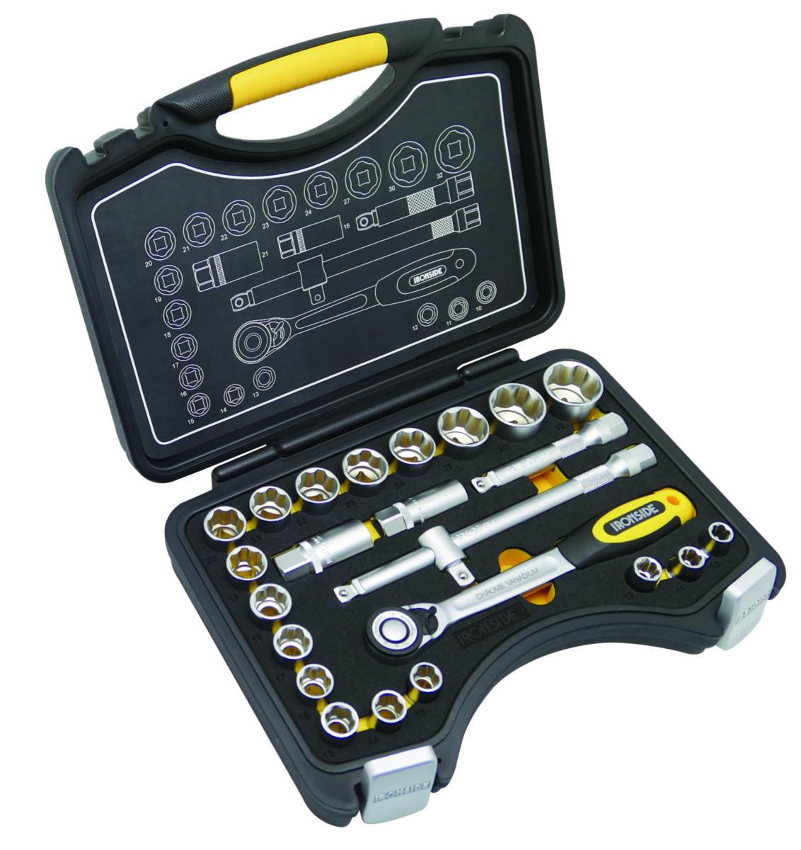 Hylsnyckelsats Ironside 1/2", 24 delar - HYLSNYCKELSATS 1/2" 24 DELAR IRONSIDE 102679