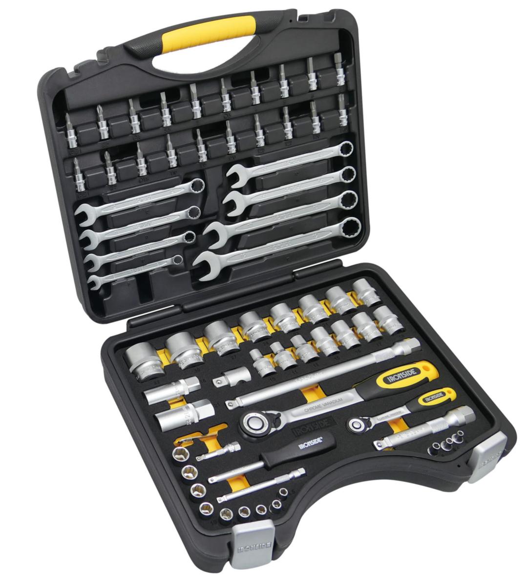 Hylsnyckelsats Ironside 1/4", 1/2", 68 delar - HYLSNYCKELSATS 1/4. 1/2" 68 DELAR IRONSIDE 102682