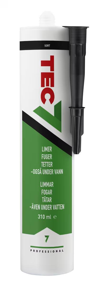 Monteringslim Tec7 - MONTERINGSLIM 310ML SVART T7 TEC 7 RELEKTA T535106