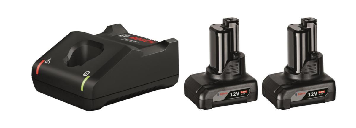 Batteriset Bosch 12 V 2x6.0 Ah med snabbladdare - BATTERISET 12V 2X6,0AH GAL 12V BOSCH 1600A01B20