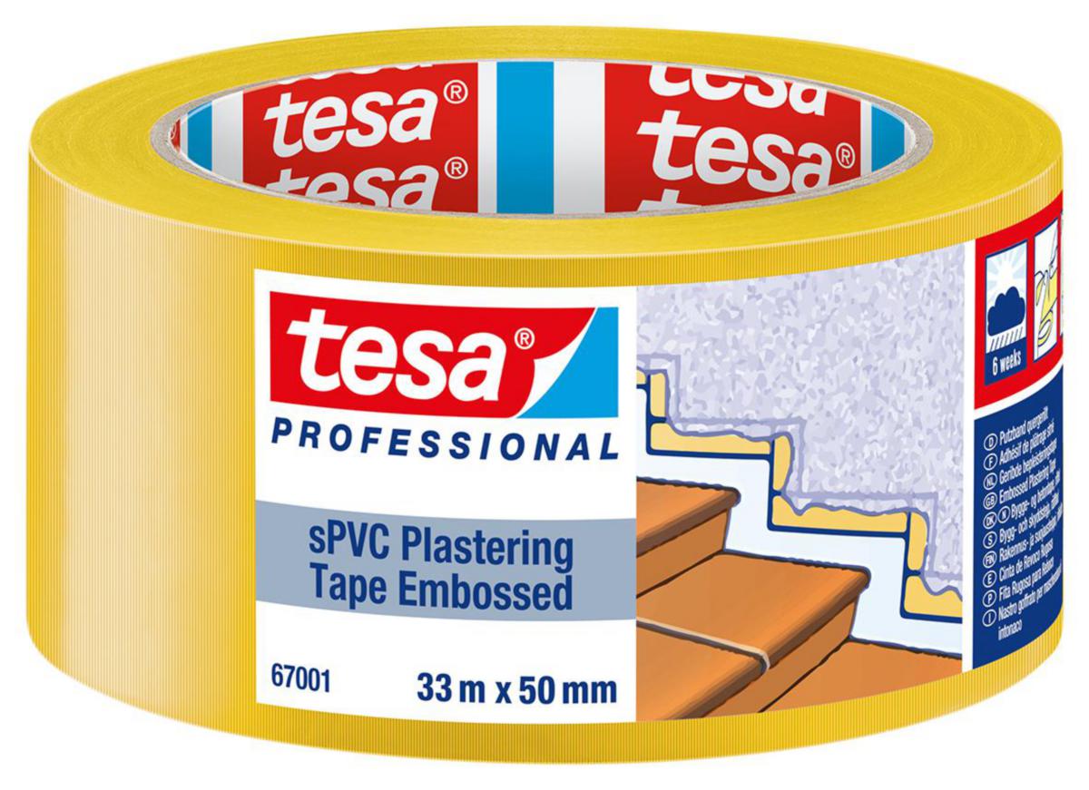 Byggtejp Tesa 67001 Räfflad - BYGGTEJP PVC TESA 67001 RÄFFLAD 33MX50MM GUL