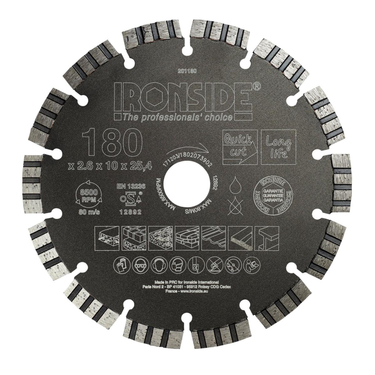 Diamantkapskiva Ironside Laser - DIAMANTKAPSKIVA IRONSIDE 180X2.6X25.4MM 201180