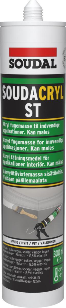 Akrylfogmassa Soudal Soudacryl ST - AKRYLFOG ST VIT 300ML SOUDACRYL 153636