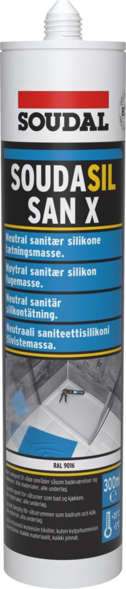 Byggsilikon Soudal Soudasil SAN X - BYGGSILIKON SAN X SVART 0.3L SOUDASIL 153661