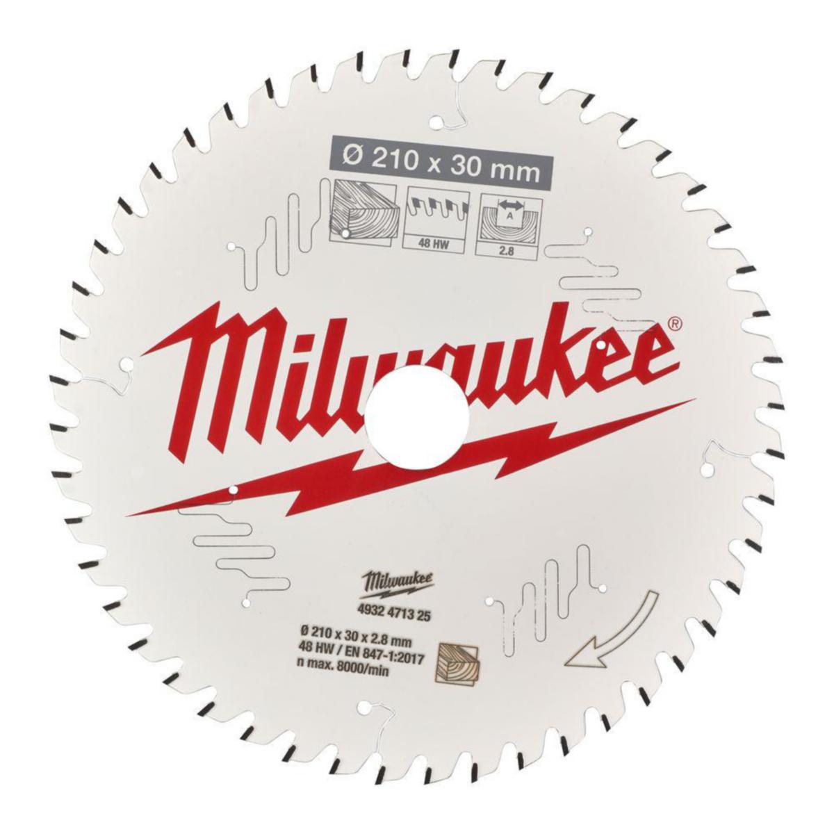 Sågklinga Milwaukee Trä t Cirkelsåg - SÅGKLINGA TRÄ W 210X30X2.8X48 MILWAUKEE 4932471325