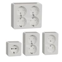 Vägguttag Exxact utanpåliggande jordad snabbanslutning