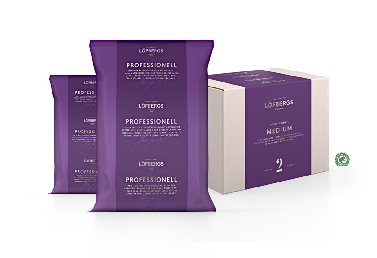 Kaffe Löfbergs portionspåse - KAFFE LÖFB MÖRK AUTOMATK 1000G RAINFOREST ALLIANCE 1LÅDA=6KG